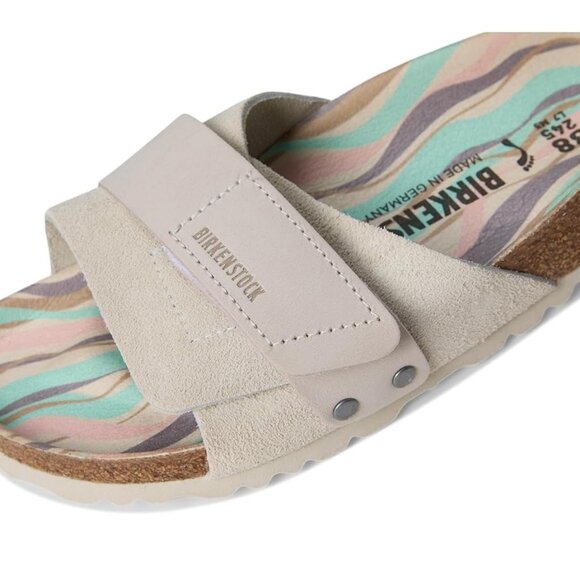 New BIRKENSTOCK Oita Sandal Antique White slip on leather suede EU38 size 7 7.5 - Picture 2 of 10